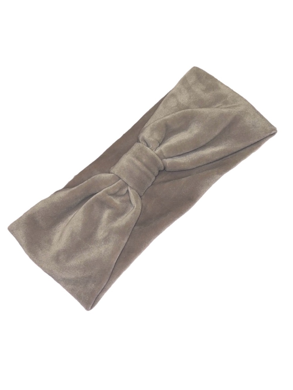 Gray Velvet Headband with Bow